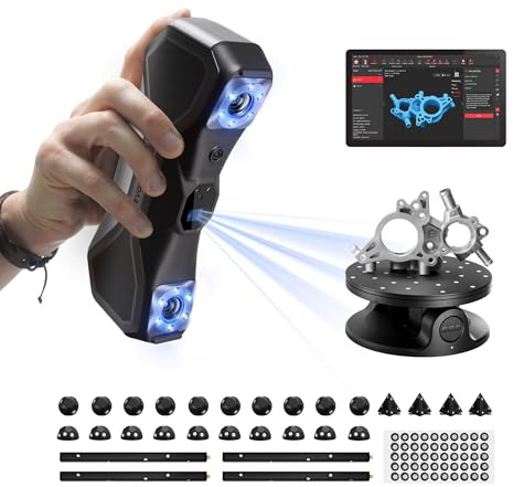 Revopoint MetroX 3D Scanner für 3D-Druck, bis zu 0,01mm Präzision, Genauigkeit Metrologischer Qualität, Blaulaser, Bis zu 60 fps, 4 Scan Modi, Scannen metallischer/dunkler Objekte, Advanced