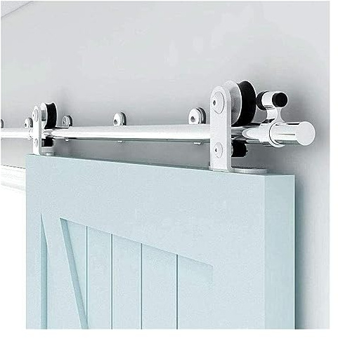 Kit Puerta Corredera, Puerta corrediza de Granero for herrajes de una sola puerta, Kit de riel de clsoet, Kit de suspensión en forma de T de acero inoxidable, 4-16 pies de forma suave y silenciosa(214