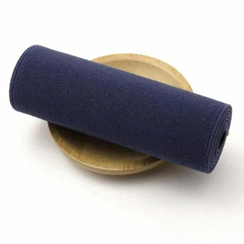 Banda elástica de poliéster de 2 m y 10 cm de ancho, color beige vino, banda elástica de goma gruesa de doble cara para accesorios de cintura de ropa, azul marino, 10 cm, 2 metros