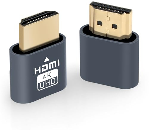 AXFEE HDMI Dummy Plug, 2Pezzi 4K@60Hz 3840x2160 Monitor Virtuale, Emulatore HDMI Wireless Portatile, per notebook, proiettori, TV, computer, monitor