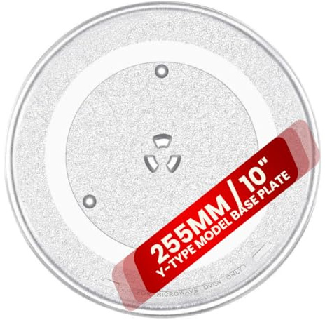 ORNACH® Microwave Plate | 255 mm 10 Universal Microwave Plate Replacement Microwave Ovens Turntable Glass Plates | Microwave Glass Plate with 3 Fixers Strong Durable Scratch-Resistant (255 mm 10)