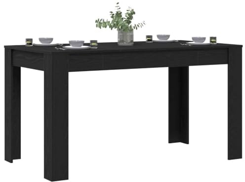 vidaXL Dining Table Black Oak 140 x 74.5 x 76 cm Engineered Wood
