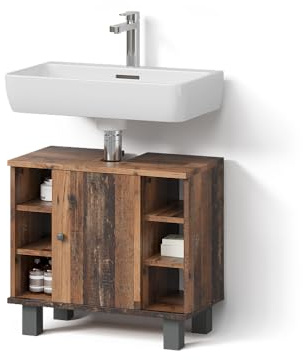 Livinity Waschbeckenunterschrank Fucino, Antikholz, 60 x 54 cm