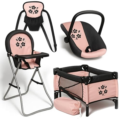 Baby Doll Nursery Set for Toddlers – Complete Pretend Play Playset with Bed, Chair, Carrier & Accessories – Realistic Baby Care Set for Girls Ages 3–5 Pink