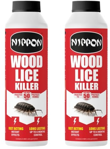 Nippon Woodlice Killer Powder 150g – Pack of 2 – Fast-Acting Insect Control for Woodlice, Ants, Earwigs & Crawling Insects – For Indoor & Outdoor Use