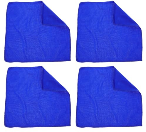 TOVINANNA 4er Set Absorbierendes Reinigungstuch für Malerei - 30x30cm Blaues Fasertuch für Wasserfarben und Aquarell, Pinsel Wischtuch für Schule und Kunstunterricht