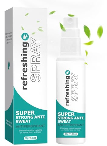 Spray antitranspirante: 30 ml para suéteres pesados, detiene la sudoración en manos, pies y cabelludo, fórmula invisible de secado rápido, protección 24 horas, ideal para deportes, viajes
