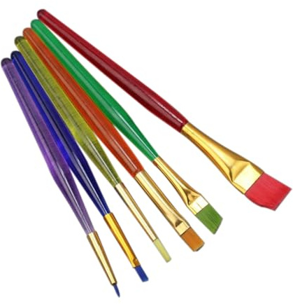 DOITOOL 6pcs Nylon Cake Icing Brush Set for Sugar Craft DIY, Fondant Dusting and Painting Tools for Baking Decoration