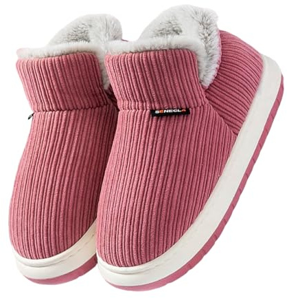 Generico Pantofole Peluche Donna,Pantofole da Donna Autunno E Inverno Moda Tinta Unita Comode Borse Piatte con Caldo Antiscivolo