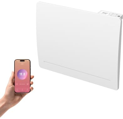 Elektrisk tröghetsvärmare gjutjärn + ansluten värmefilm WIFI 1500W programmerbar termostat vit Cosyup Mova 3 års garanti