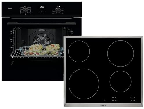 AEG AB21B Set Backofen BE1100B + Glaskeramikkochfeld HK624000XB