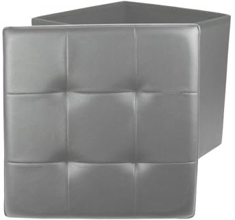 Pouf Pieghevole Contenitore, Grigio