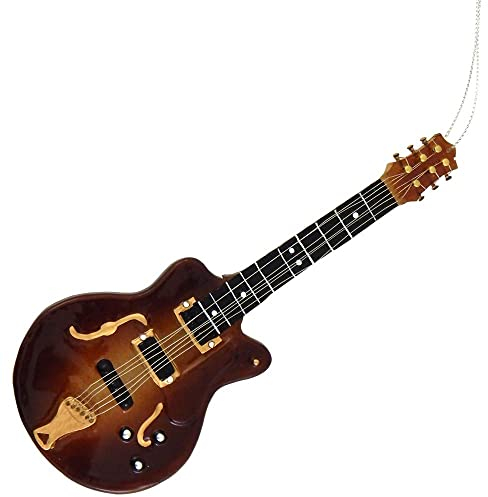 Christmas By Krebs Blown Glass Collectible Tree Ornaments (7 Hollow-Body Electric Guitar)