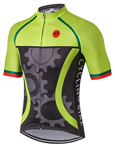 Radfahren Jersey Herren Fahrrad Trikots Fahrrad Ropa Ciclismo Maillot Straße MTB Tops Mountainbike Trikot Sommer Outdoor Sports Shirt Atmungsaktiv Getriebe Grün Größe XL