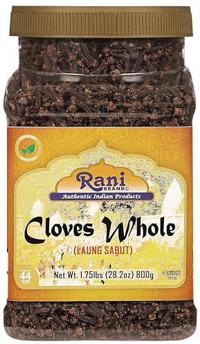 Rani Cloves Whole (Laung) 28oz (800g) Great for Food, Tea, Pomander Balls and Potpourri, Hand Selected, Spice, Bulk PET Jar ~ All Natural | NON-GMO | Kosher | Vegan | Gluten Friendly | Indian Origin