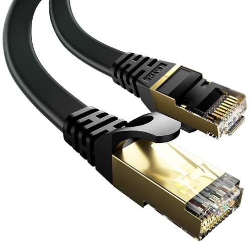 VOIETOLT Cat 8 Ethernet Cable 25Meter, Flat High-Speed 40Gbps/2000Mhz Internet Cable Gigabit Network Cable RJ45 STP LAN Patch Cord
