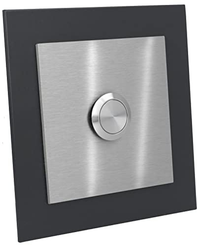 Edelstahl Klingelplatte Paris 009 Anthrazit Pulverbeschichtet ohne Gravur V2A Edelstahl LED Taster Edelstahlklingel Haustürklingel Klingel Türklingel Klingelschild. (ohne LED)