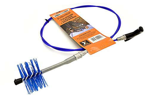 La zappa Kit de nettoyage pour poêle à granulés, brosse Ø 80 mm avec tige de 2 m balayant cheminée
