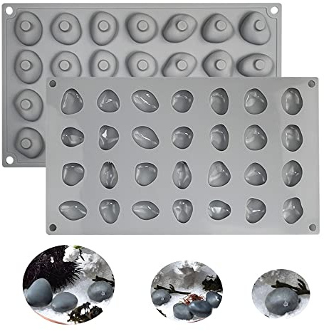 mostsom Silicone Molds Stone Shape, Non-Stick Food Grade Silicone Molds for Chocolate, Candy, Jelly, Ice Cube, Dog Treats, Cupcake Baking Mould (Stone M)