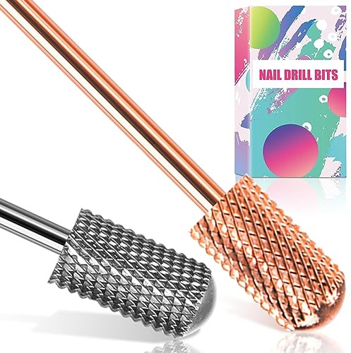 Nagelfräser Bits 2 Stück, 3/32''(2,35 mm) Sicherheit Fräser Bits, Glatte Spitze Hartmetall Bits für Acryl, Fräser für Gelnägel Aufsätze, MEDIUM Nagelfräser Aufsatz für Maniküre Pediküre (M)