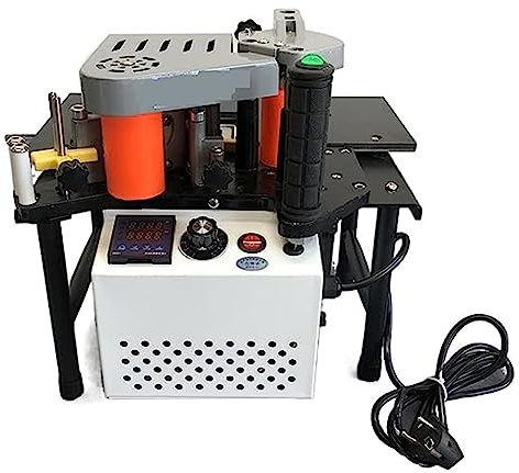 ALSUP Plaqueuse de Chants portative Courbe et Droite,110v/220v Vitesse réglable 5m/Min Plaqueuse portative 10-60mm pour Le Travail du Bois