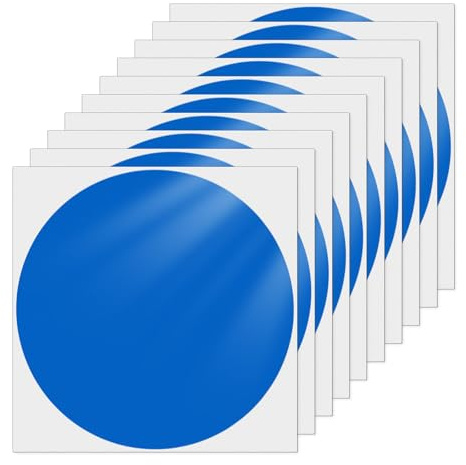 YIKIADA Blau Klebepunkte Aufkleber 152 mm Vinyl Selbstklebende Wasserdicht Punkt Etiketten Abnehmbar Runde Bodenaufkleber für Büro Schule Kinder 10 Stück