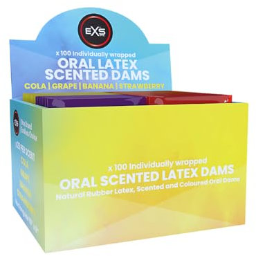 EXS | Scented Oral Dams | Strawberry | Enhance Your Safety & Pleasure | Dental Dams | Flavoured | 10 Pack