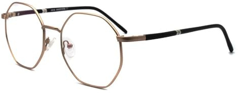 Vintage Runden Brillenrahmen Metall Nerdbrille Ohne Sehstärke Retro Klare Linse Gläser für Damen