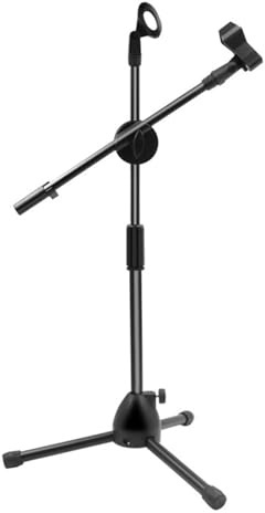 Pie De Micrófono - Soporte De Pie De Micrófono, Pinza De Micrófono, Pie De Micrófono Con Percha Desmontable, Soporte De Micrófono, Derecho, Trípode, Plegable, Ligero, Brazo Telescópico Para