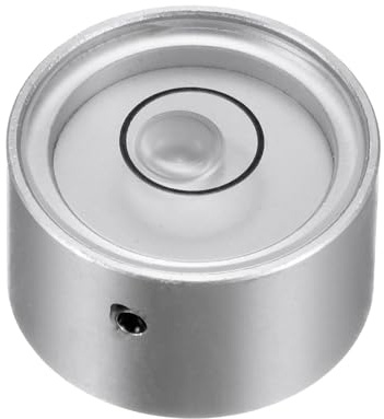 QUARKZMAN Nivel de Burbuja Redondo 20x10mm Mini Niveles de Burbuja Circular para Nivelar Trípode de Cámara, Telescopio, Taller, Plato Giratorio, Marco de Fotos, Plata Blanco