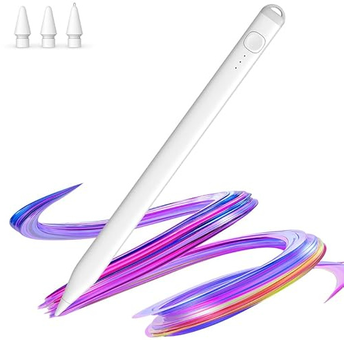 DIGIROOT Stift für Apple iPad 2018-2025, Präzision Stylus Pen mit 13 Mins Schnellladung, Palm Rejection und Neigungssensitivität Pencil für ipad 6-10, Air 3-5/M2/M3, Pro M4/12.9/11/13, Mini 5/6
