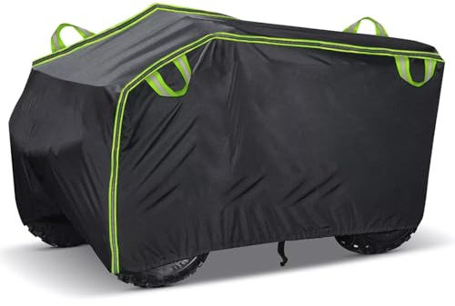Housse Protection pour Quad Bike Universel 190T étanche Moto véhicule Scooter Kart Moto Couvre XL XXXL Noir Argent Bache Moto(Black Green-3XL)