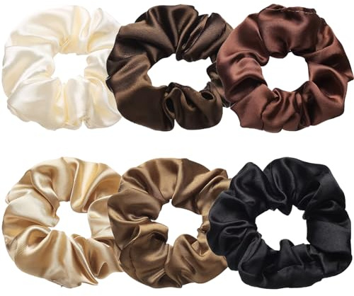 6Pcs Silk Satin Hair Scrunchies for Women & Girls Hair Accessories