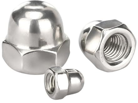 LIUCH M8 M10 M12 M14 M16 M20 304 Edelstahl Feingewinde Hutmutter Dekorative Schraubkappe Steigung 1,0/1,25/1,5(M20x1.5mm-1pcs)