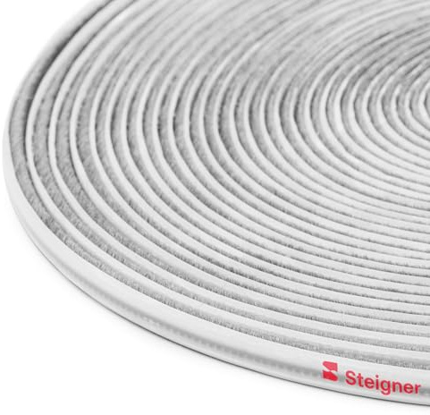 STEIGNER Bürstendichtung Schiebetür Kleiderschrank 4,8x4mm 40m | Selbstklebende Türdichtung für Garderobe, Schlafzimmer, Flur, Ankleidezimmer | Farbe: Grau