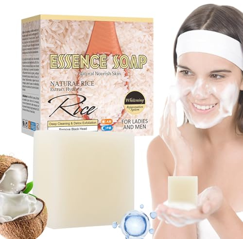Duqulle Viso Sbiancante Sapone, Fatto A Mano Latte Di Riso Sapone Per La Pulizia Del Viso Per Gli Uomini, Pulizia Del Viso Con Schiuma Fitta Per Viaggi Affari