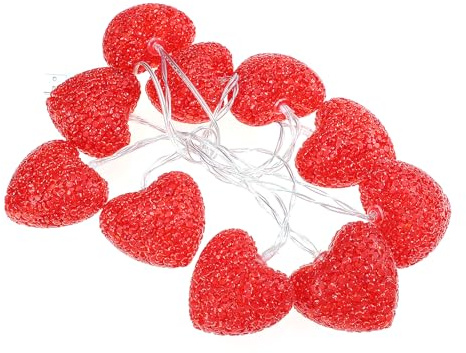 TEHAUX USB Lichterkette Herz Leds Rote Herz Lampions Lichterkette für Hochzeitsdeko Valentinstag Party Schlafzimmer Balkon USB Stecker Romantische Beleuchtung