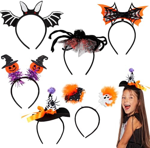 6 Pièces Bandeau d'Halloween, Accessoires Cheveux Halloween, Bandeau Pour La Décoration De Fête, Halloween Party Fête Mascarade Accessoires de Cosplay-B