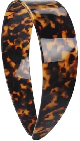 Diadema Gruesa De Carey Con Dientes Diadema gruesa de concha tortuga con dientes for mujer, diademas plástico Retro acetato ancho versátiles antideslizantes(Dark Tortoiseshell)