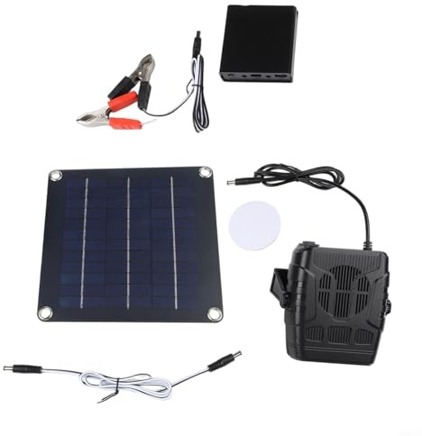 TONIXY Calentador solar para gallineros, material PET monocristalino, resistente a la intemperie, calefacción fuera de la red para calor en casas de perros e invernaderos (ventilador de calefacción de