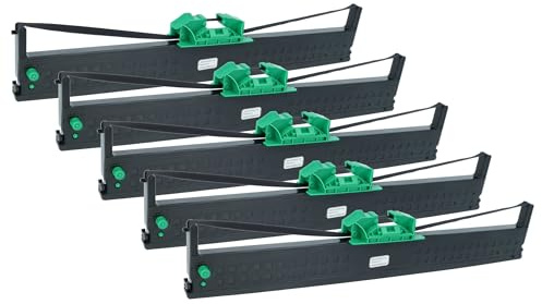 vhbw 5x Farbband Schriftband Ersatz für Olivetti B0375 für Nadeldrucker | Bondrucker - Schwarz