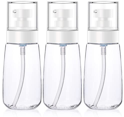 Segbeauty 3 Stück 60ml Travel Lotion Flasche, Clear Dispenser Flaschenset für Essence Shampoo Conditioner Leere nachfüllbare gepresste Pumpflasche Kosmetische Behälter für Duschgel Lotion