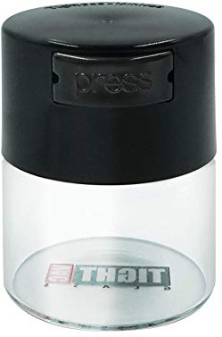 Tightvac TG1-CBK - Bicchiere da 0,12 l, colore: nero e trasparente
