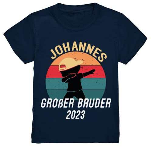 Kiddle-Design Großer Bruder 2023 2024 T-Shirt Personalisiert Geschwister Geschenk Geburt Babyparty Baby Shower Ankündigung Schwangerschaft Name Wunschname