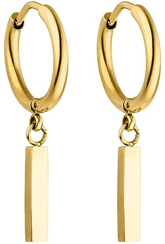 PURELEI® Huli Hoop Creole Ohrringe (Gold) – Damenohrringe aus langlebigem Edelstahl – Wasserfeste Ohrringe Damen – 1,56 cm Durchmesser – Modeschmuck für deinen individuellen Look