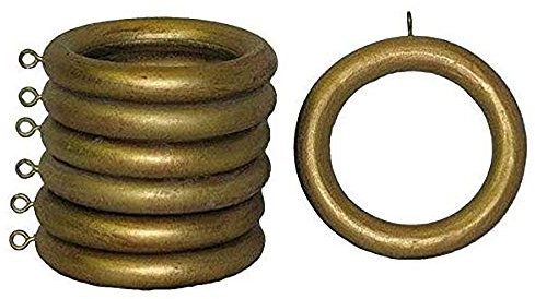 100Pcs Shower Bath Rail Rings Solid Curtain Rings Curtain Drapery Pole Rod Solid Rings (Antique Gold, 65mm)
