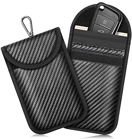 Fintie Keyless Go Pochettes Blocage pour Clé Voiture, [Lot de 2] Étui de Protection Anti Signal RFID, Anti-Theft Pochette Sac Clef Télécommande, Petite