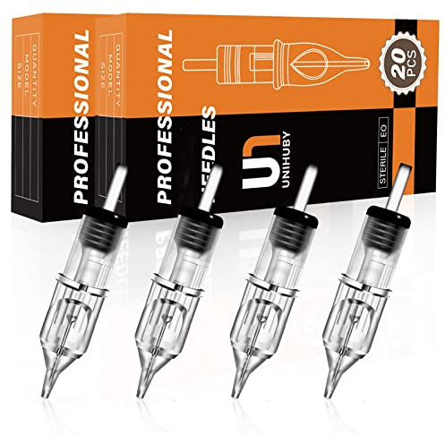 Unihuby Tattoo Cartridges RL Mix - 40pcs Tattoo Cartridge Round Liner 1203RL 1205RL 1207RL 1209RL