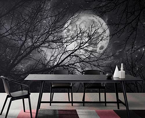 Tapeten Fototapete 3D Effekt Mond Ast Wandbilder Tapete Wandtapete Für Schlafzimmer Wohnzimmer Sofa Tv Hintergrund Wanddekoration