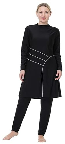 INDIRAN Muslim Übergröße Badeanzug für Frauen Vollabdeckung islamischen Burkini Modest Badebekleidung mit Hijab Arabisch Schwimmkostüm